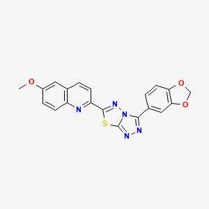 2-[3-(1,3-Benzodioxol-5-yl)[1,2,4]triazolo[3,4-b][1,3,4]thiadiazol-6-yl]-6-methoxyquinoline