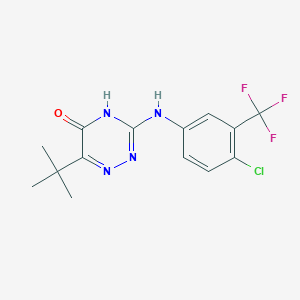 molecular formula C14H14ClF3N4O B11454089 6-tert-butyl-3-{[4-chloro-3-(trifluoromethyl)phenyl]amino}-1,2,4-triazin-5(4H)-one 