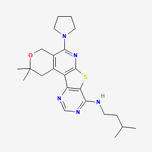 4,4-dimethyl-N-(3-methylbutyl)-8-pyrrolidin-1-yl-5-oxa-11-thia-9,14,16-triazatetracyclo[8.7.0.02,7.012,17]heptadeca-1(10),2(7),8,12(17),13,15-hexaen-13-amine