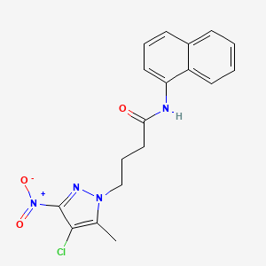 molecular formula C18H17ClN4O3 B11454158 4-(4-chloro-5-methyl-3-nitro-1H-pyrazol-1-yl)-N-(naphthalen-1-yl)butanamide 