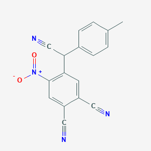 molecular formula C17H10N4O2 B11454172 4-[Cyano(4-methylphenyl)methyl]-5-nitrobenzene-1,2-dicarbonitrile 