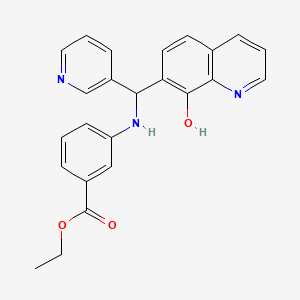 molecular formula C24H21N3O3 B11454178 Ethyl 3-{[(8-hydroxyquinolin-7-yl)(pyridin-3-yl)methyl]amino}benzoate 