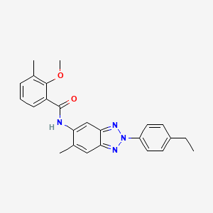 molecular formula C24H24N4O2 B11454180 N-[2-(4-ethylphenyl)-6-methyl-2H-1,2,3-benzotriazol-5-yl]-2-methoxy-3-methylbenzamide 