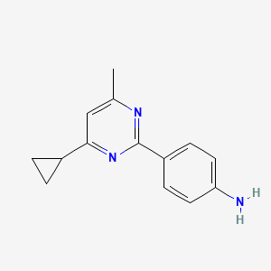 molecular formula C₁₄H₁₅N₃ B1145422 4-(4-Cyclopropyl-6-methylpyrimidin-2-yl)aniline CAS No. 1272272-73-7