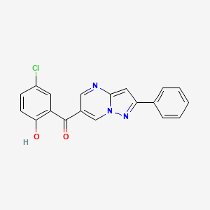 molecular formula C19H12ClN3O2 B11454228 4-Chloro-2-{2-phenylpyrazolo[1,5-A]pyrimidine-6-carbonyl}phenol 