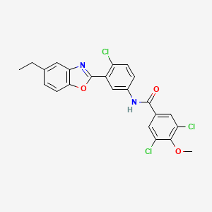 molecular formula C23H17Cl3N2O3 B11454242 3,5-dichloro-N-[4-chloro-3-(5-ethyl-1,3-benzoxazol-2-yl)phenyl]-4-methoxybenzamide 