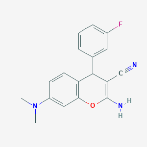 molecular formula C18H16FN3O B11454244 2-amino-7-(dimethylamino)-4-(3-fluorophenyl)-4H-chromene-3-carbonitrile 