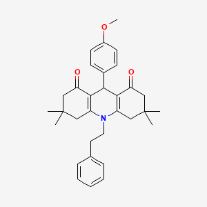 molecular formula C32H37NO3 B11454276 9-(4-methoxyphenyl)-3,3,6,6-tetramethyl-10-(2-phenylethyl)-3,4,6,7,9,10-hexahydroacridine-1,8(2H,5H)-dione 