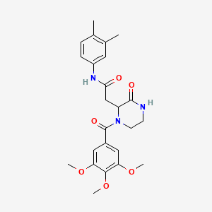 molecular formula C24H29N3O6 B11454308 N-(3,4-dimethylphenyl)-2-[3-oxo-1-(3,4,5-trimethoxybenzoyl)piperazin-2-yl]acetamide 