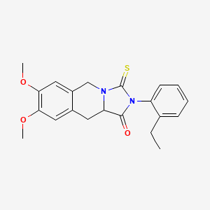 molecular formula C21H22N2O3S B11454332 2-(2-ethylphenyl)-7,8-dimethoxy-3-thioxo-2,3,10,10a-tetrahydroimidazo[1,5-b]isoquinolin-1(5H)-one 