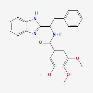 molecular formula C25H25N3O4 B11454343 N-[1-(1H-benzimidazol-2-yl)-2-phenylethyl]-3,4,5-trimethoxybenzamide 