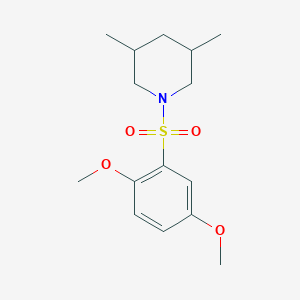 molecular formula C15H23NO4S B11454354 1-[(2,5-Dimethoxyphenyl)sulfonyl]-3,5-dimethylpiperidine 