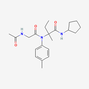 N-acetylglycyl-N-cyclopentyl-N~2~-(4-methylphenyl)isovalinamide