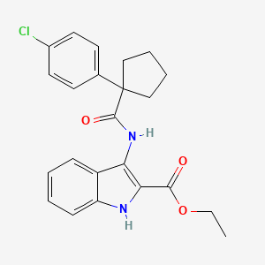 Ethyl 3-[1-(4-chlorophenyl)cyclopentaneamido]-1H-indole-2-carboxylate