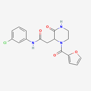 molecular formula C17H16ClN3O4 B11454405 N-(3-chlorophenyl)-2-[1-(2-furylcarbonyl)-3-oxopiperazin-2-yl]acetamide 