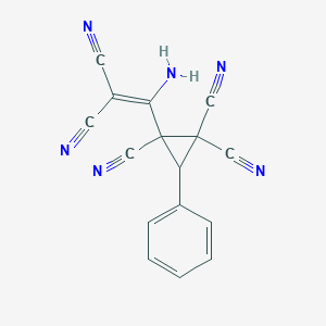 2-(1-Amino-2,2-dicyanoethenyl)-3-phenylcyclopropane-1,1,2-tricarbonitrile