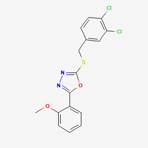 molecular formula C16H12Cl2N2O2S B11454423 2-[(3,4-Dichlorobenzyl)sulfanyl]-5-(2-methoxyphenyl)-1,3,4-oxadiazole 