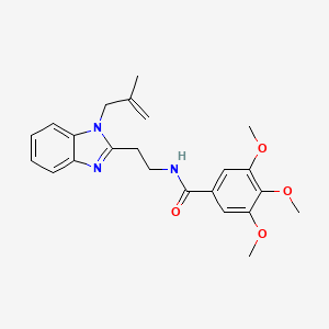 molecular formula C23H27N3O4 B11454439 3,4,5-trimethoxy-N-{2-[1-(2-methylprop-2-en-1-yl)-1H-benzimidazol-2-yl]ethyl}benzamide 