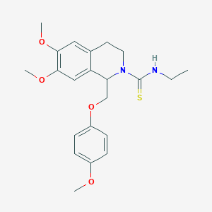 N-ethyl-6,7-dimethoxy-1-((4-methoxyphenoxy)methyl)-3,4-dihydroisoquinoline-2(1H)-carbothioamide