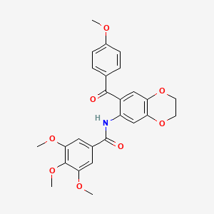 3,4,5-trimethoxy-N-{7-[(4-methoxyphenyl)carbonyl]-2,3-dihydro-1,4-benzodioxin-6-yl}benzamide