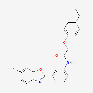 molecular formula C25H24N2O3 B11454545 2-(4-ethylphenoxy)-N-[2-methyl-5-(6-methyl-1,3-benzoxazol-2-yl)phenyl]acetamide 