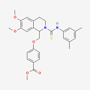 molecular formula C29H32N2O5S B11454570 Methyl 4-({2-[(3,5-dimethylphenyl)carbamothioyl]-6,7-dimethoxy-1,2,3,4-tetrahydroisoquinolin-1-YL}methoxy)benzoate 