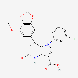 1-(3-chlorophenyl)-7-(7-methoxy-1,3-benzodioxol-5-yl)-5-oxo-4,5,6,7-tetrahydro-1H-pyrrolo[3,2-b]pyridine-3-carboxylic acid