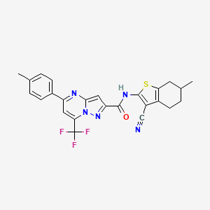 N-(3-cyano-6-methyl-4,5,6,7-tetrahydro-1-benzothiophen-2-yl)-5-(4-methylphenyl)-7-(trifluoromethyl)pyrazolo[1,5-a]pyrimidine-2-carboxamide