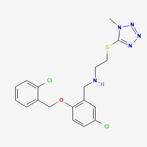 N-{5-chloro-2-[(2-chlorobenzyl)oxy]benzyl}-2-[(1-methyl-1H-tetrazol-5-yl)sulfanyl]ethanamine