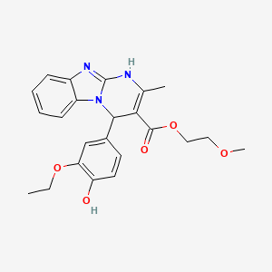 2-Methoxyethyl 4-(3-ethoxy-4-hydroxyphenyl)-2-methyl-1,4-dihydropyrimido[1,2-a]benzimidazole-3-carboxylate