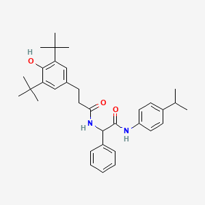 molecular formula C34H44N2O3 B11454654 3-(3,5-di-tert-butyl-4-hydroxyphenyl)-N-(2-oxo-1-phenyl-2-{[4-(propan-2-yl)phenyl]amino}ethyl)propanamide 