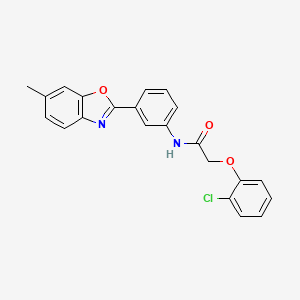 2-(2-chlorophenoxy)-N-[3-(6-methyl-1,3-benzoxazol-2-yl)phenyl]acetamide