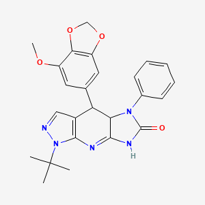 1-tert-butyl-4-(7-methoxy-1,3-benzodioxol-5-yl)-5-phenyl-4,4a,5,7-tetrahydroimidazo[4,5-b]pyrazolo[4,3-e]pyridin-6(1H)-one