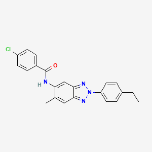 4-chloro-N-[2-(4-ethylphenyl)-6-methyl-2H-1,2,3-benzotriazol-5-yl]benzamide