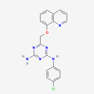 N-(4-chlorophenyl)-6-[(quinolin-8-yloxy)methyl]-1,3,5-triazine-2,4-diamine