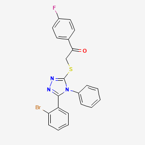 2-{[5-(2-bromophenyl)-4-phenyl-4H-1,2,4-triazol-3-yl]sulfanyl}-1-(4-fluorophenyl)ethanone