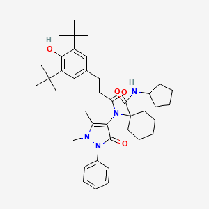 N-cyclopentyl-1-{[3-(3,5-di-tert-butyl-4-hydroxyphenyl)propanoyl](1,5-dimethyl-3-oxo-2-phenyl-2,3-dihydro-1H-pyrazol-4-yl)amino}cyclohexanecarboxamide