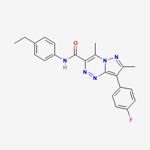 molecular formula C22H20FN5O B11454724 N-(4-ethylphenyl)-8-(4-fluorophenyl)-4,7-dimethylpyrazolo[5,1-c][1,2,4]triazine-3-carboxamide 