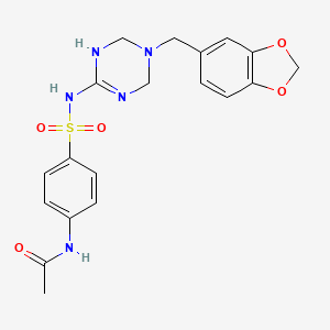 N-(4-{[5-(1,3-benzodioxol-5-ylmethyl)-1,4,5,6-tetrahydro-1,3,5-triazin-2-yl]sulfamoyl}phenyl)acetamide