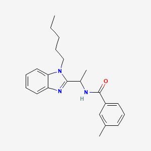 3-methyl-N-[1-(1-pentyl-1H-benzimidazol-2-yl)ethyl]benzamide