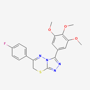 molecular formula C19H17FN4O3S B11454766 6-(4-fluorophenyl)-3-(3,4,5-trimethoxyphenyl)-7H-[1,2,4]triazolo[3,4-b][1,3,4]thiadiazine 