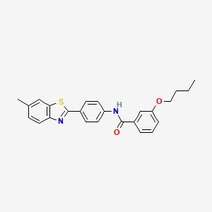 molecular formula C25H24N2O2S B11454807 3-butoxy-N-[4-(6-methyl-1,3-benzothiazol-2-yl)phenyl]benzamide 