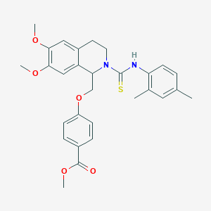 molecular formula C29H32N2O5S B11454814 Methyl 4-({2-[(2,4-dimethylphenyl)carbamothioyl]-6,7-dimethoxy-1,2,3,4-tetrahydroisoquinolin-1-YL}methoxy)benzoate 