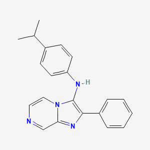 molecular formula C21H20N4 B11454821 2-phenyl-N-[4-(propan-2-yl)phenyl]imidazo[1,2-a]pyrazin-3-amine 