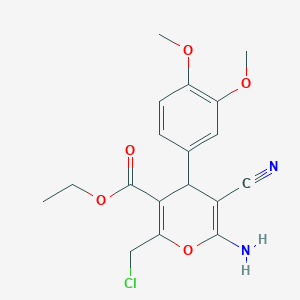 ethyl 6-amino-2-(chloromethyl)-5-cyano-4-(3,4-dimethoxyphenyl)-4H-pyran-3-carboxylate