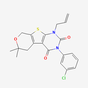 4-(3-chlorophenyl)-12,12-dimethyl-6-prop-2-enyl-11-oxa-8-thia-4,6-diazatricyclo[7.4.0.02,7]trideca-1(9),2(7)-diene-3,5-dione