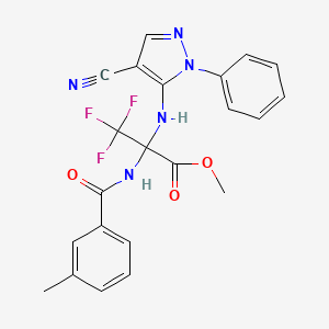 Methyl 2-[(4-cyano-1-phenyl-1H-pyrazol-5-YL)amino]-3,3,3-trifluoro-2-[(3-methylphenyl)formamido]propanoate