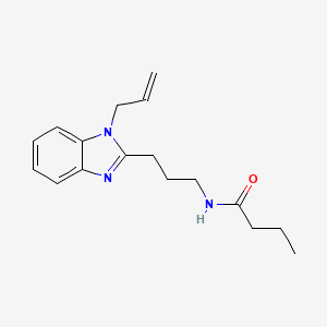 molecular formula C17H23N3O B11454890 N-{3-[1-(prop-2-en-1-yl)-1H-benzimidazol-2-yl]propyl}butanamide 