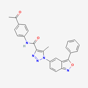 molecular formula C25H19N5O3 B11454906 N-(4-acetylphenyl)-5-methyl-1-(3-phenyl-2,1-benzoxazol-5-yl)-1H-1,2,3-triazole-4-carboxamide 