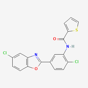 molecular formula C18H10Cl2N2O2S B11454907 N-[2-chloro-5-(5-chloro-1,3-benzoxazol-2-yl)phenyl]thiophene-2-carboxamide 